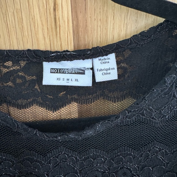Noisy may Black Lace Sheer Crop Top - Picture 3 of 3